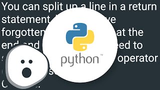 Return statement on multiple lines