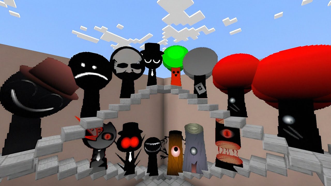 My Sprunki Horror Black and Tree all Phase 1-10 in Minecraft PE