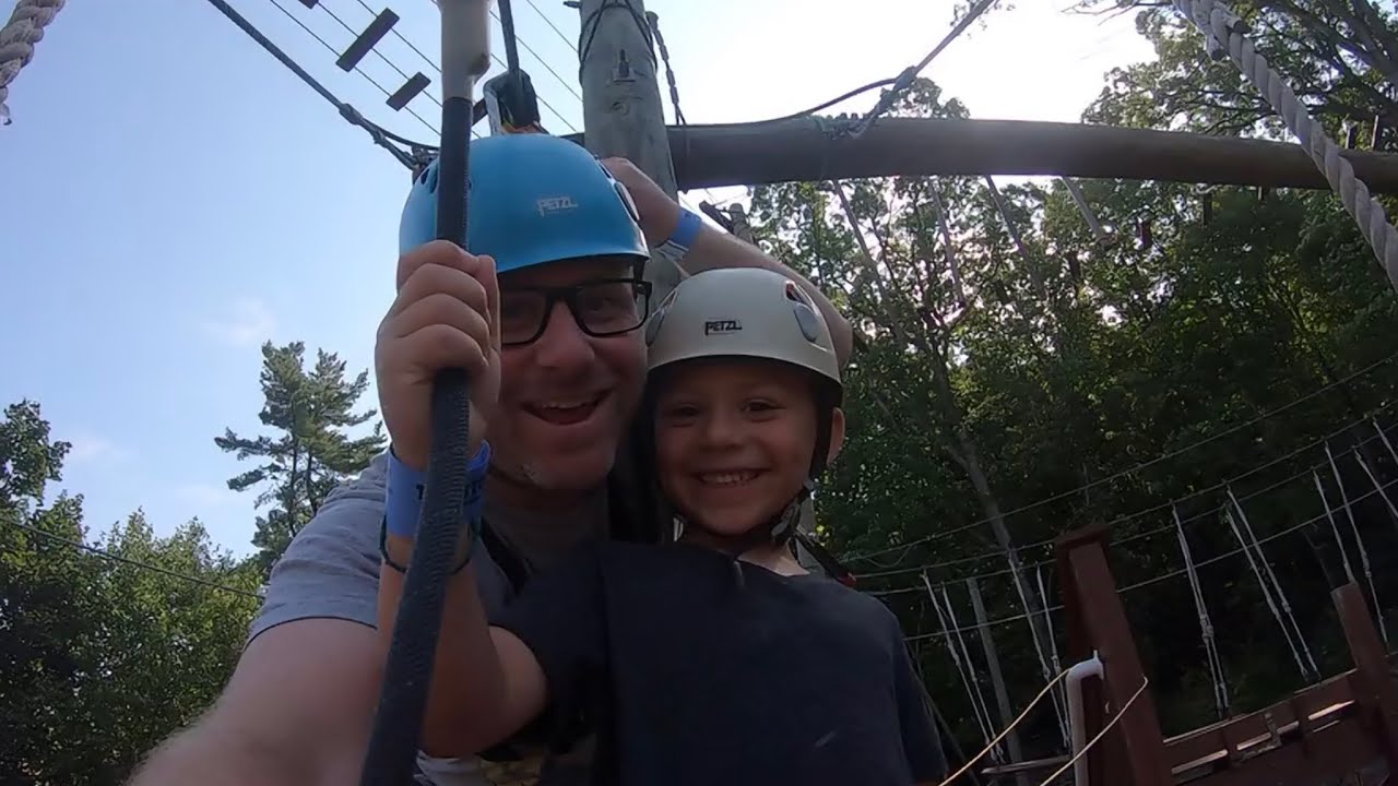 Tree top ropes course at the turtle back