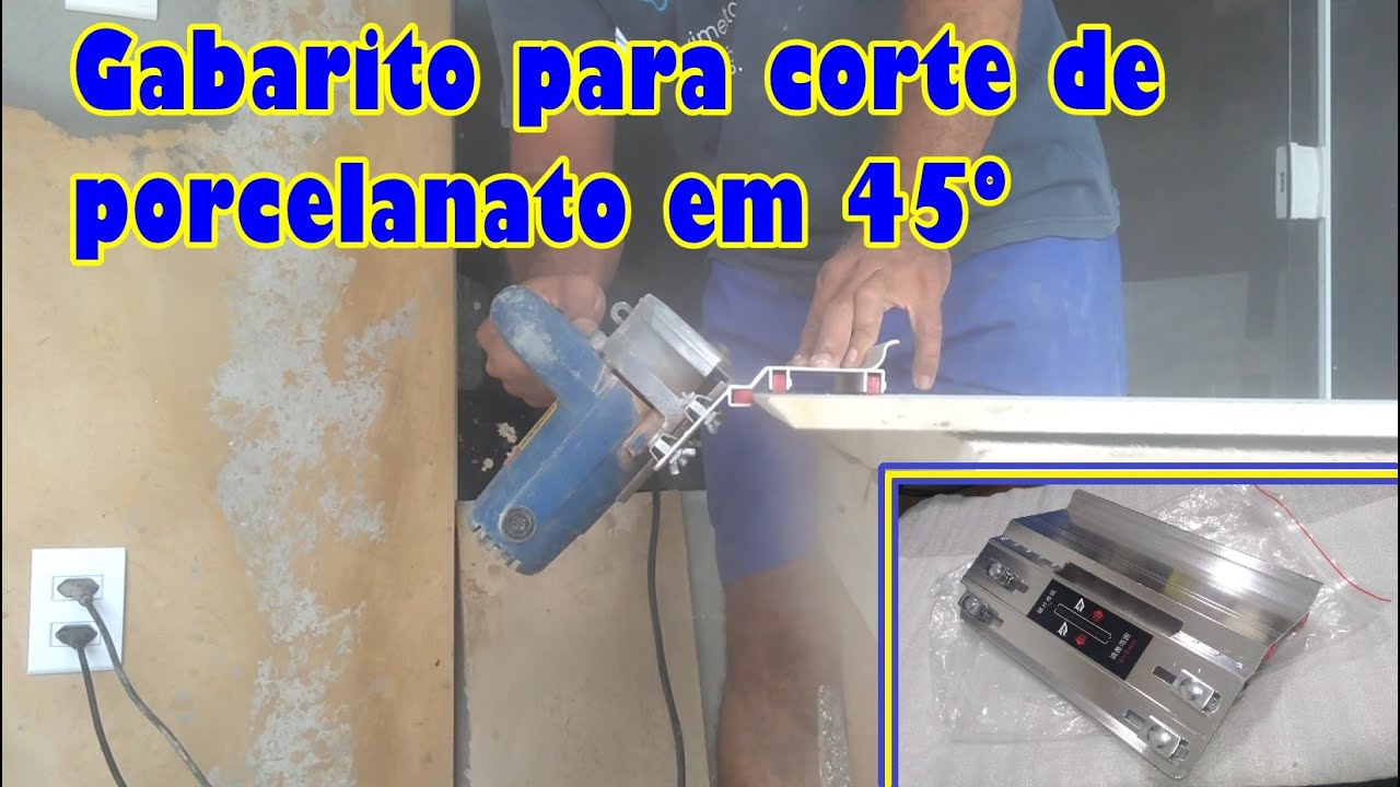 Demonstração do Gabarito para corte de Porcelanato em 45º