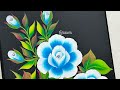 💙Art is THERAPY 🎨🫶watch me paint these beautiful BLUE FLOWERS - ACRYLIC PAINTS- ONESTROKE