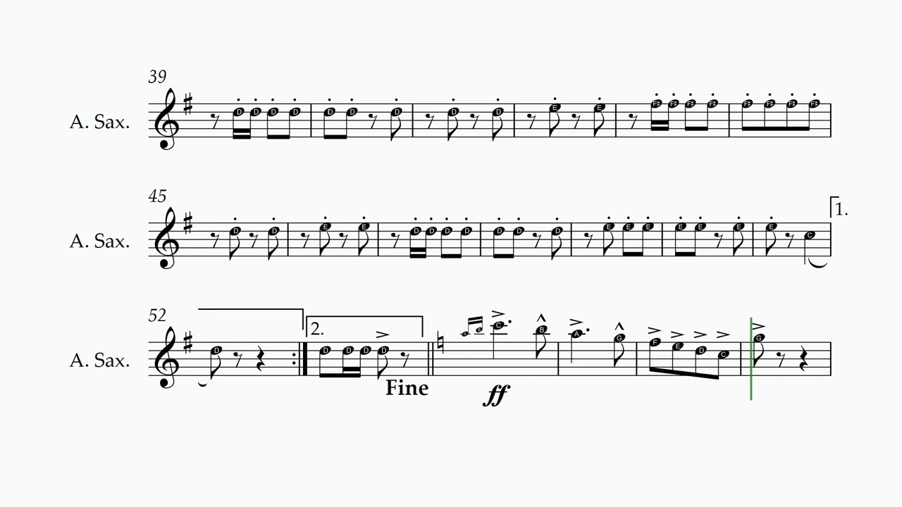 โน้ตเพลงมาร์ชราชวัลลภ อัลโตแซก 1 Alto Saxophone 1