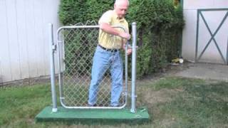 This is a demonstration of our small Gate Shut Spring, in this video we show how to install the gate closer spring on a chain link gate