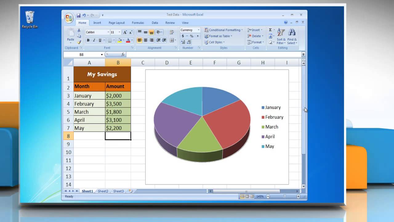 How To Insert Pie Chart In Excel 2007