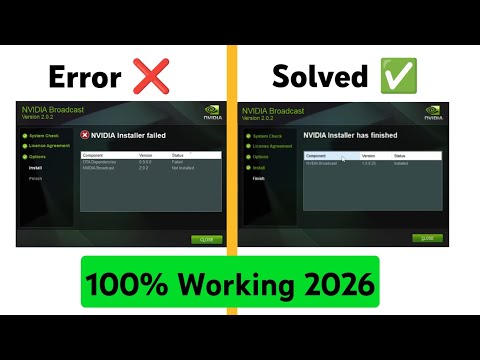 🔧 Fix NVIDIA Broadcast "Installer Failed" Error | 100% Working Solution (2026)