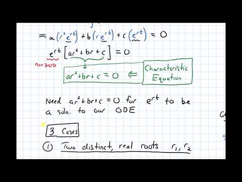 Diff Eq's 4.2-4.3 Second-Order ODEs--Solving Homogeneous Second-Order ODEs (Video 3)