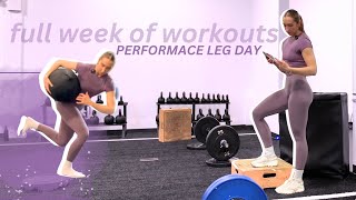 full week of workouts day 1 (performance legs)