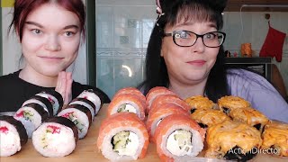 Мукбанг | Роллы,суши 🍣 | Обжор Mukbang eating sushi and rolls