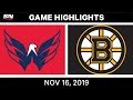 NHL Highlights | Capitals vs Bruins - Nov. 16, 2019