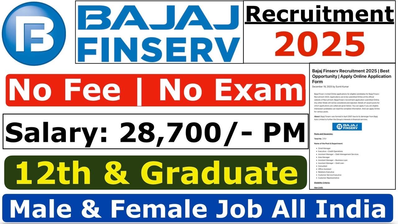 rewrite this title Bajaj Finserv Recruitment 2025 | Bajaj Finance Vacancy | Jobs For Freshers | Bajaj Finance Jobs 2025 rewrite this title Bajaj Finserv Recruitment 2025 | Bajaj Finance Vacancy | Jobs For Freshers | Bajaj Finance Jobs 2025
