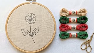 Buatiful Embroidery tutorial Hand Embroidery Digain Simple Flower patterns and very beautiful flower