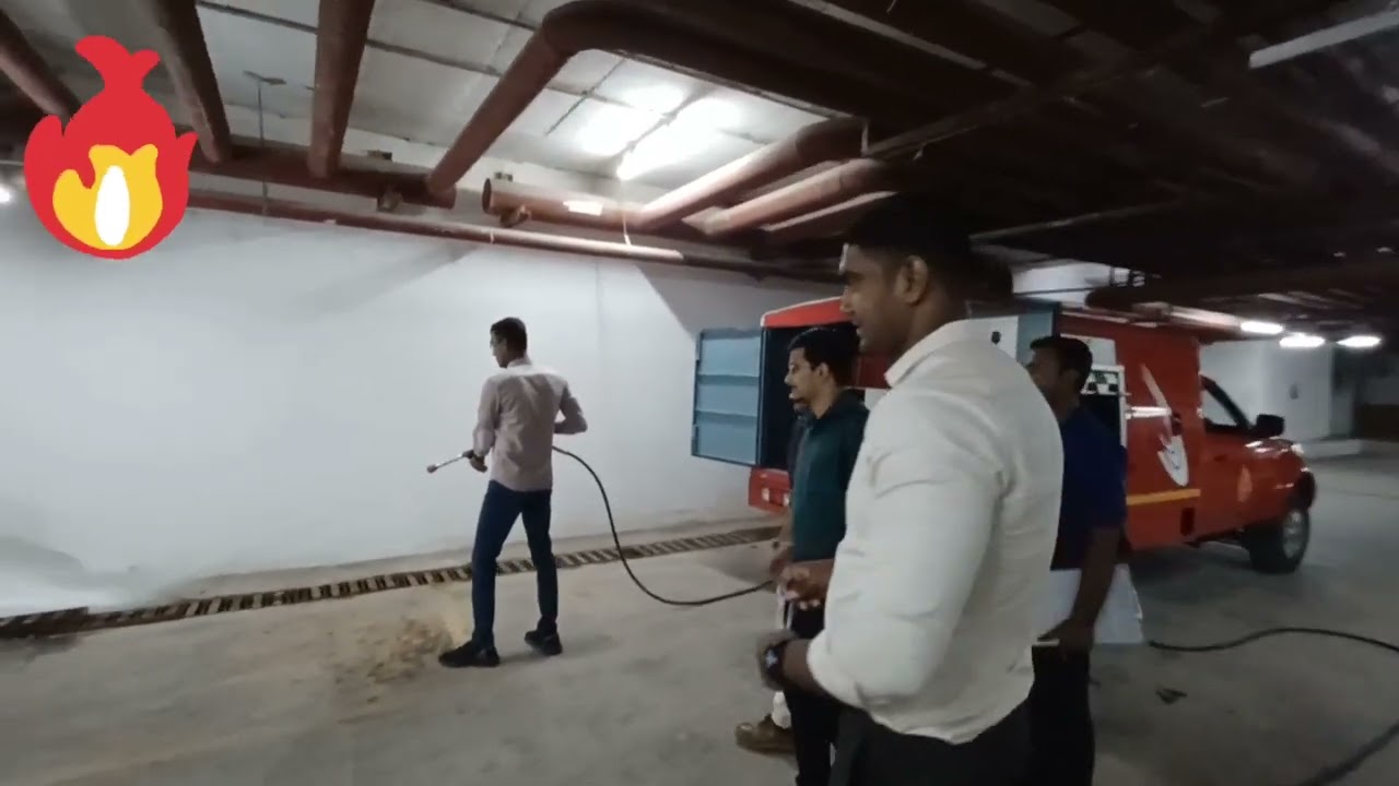 Fire & Safety ( water mist Fire Tender testing at site )