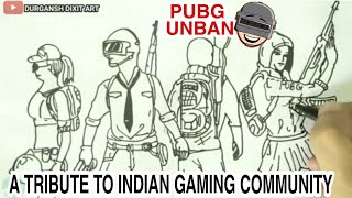 How to turn word PUBG into PUBG Squad drawing | PUBG drawing | PUBG Mobile India | PUBG 