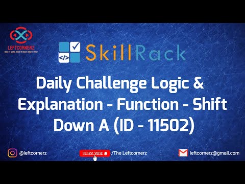 skillrack daily challenge logic and explanation - shift down A(21-04-2021)[id-11502]