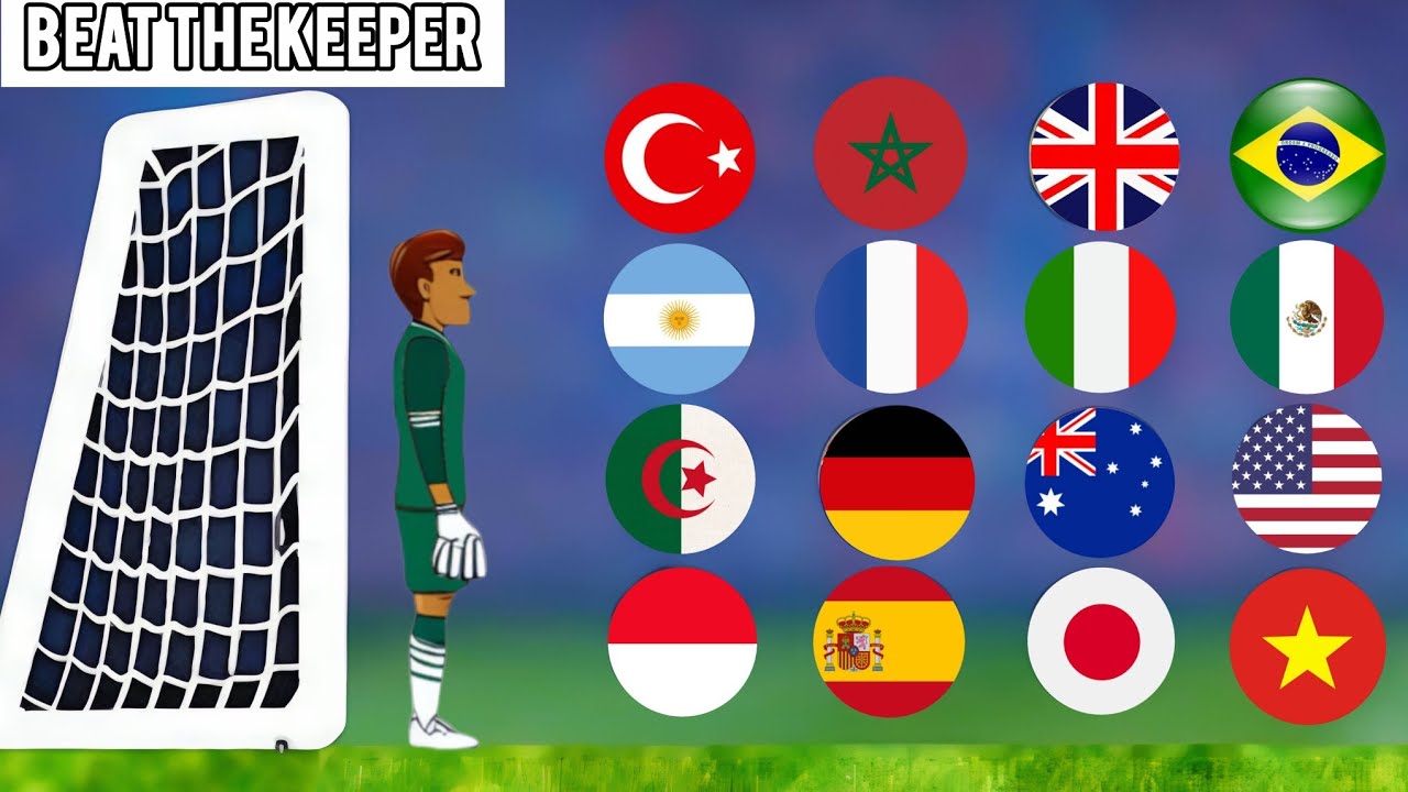 16 COUNTRIES MARBLE RACE | MARBLE SOCCER TOURNAMENT BEAT THE KEEPER