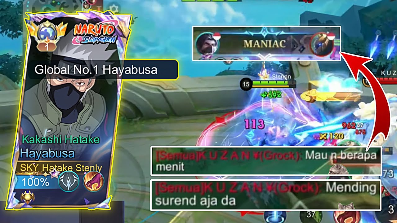 SAAT HAYABUSAKU DI REMEHKAN DI SITU SHARINGANKU AKTIF 😤 10K MATCH TOP 1 HAYABUSA GAMEPLAY !