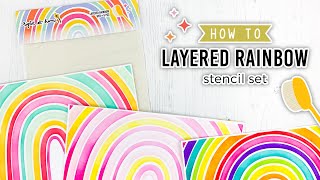 How To: Layered Rainbow Stencil Set // Right at Home🌻 Stamps