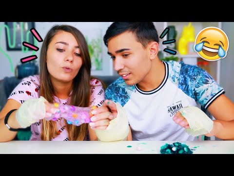 ON FAIT DU SLIME SANS LES MAINS ?!! Jonathan Et Amandine