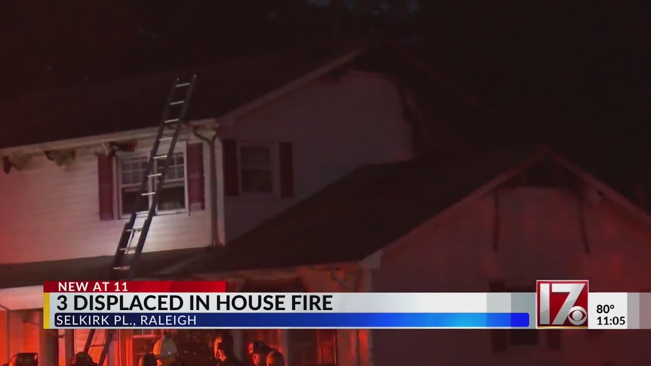 3 displaced by Raleigh house fire - YouTube