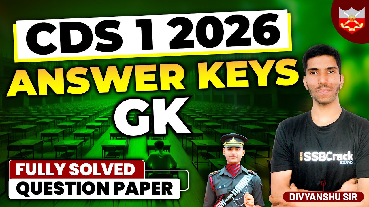 CDS 1 2026 GK Question Paper Answer Keys and Analysis - YouTube