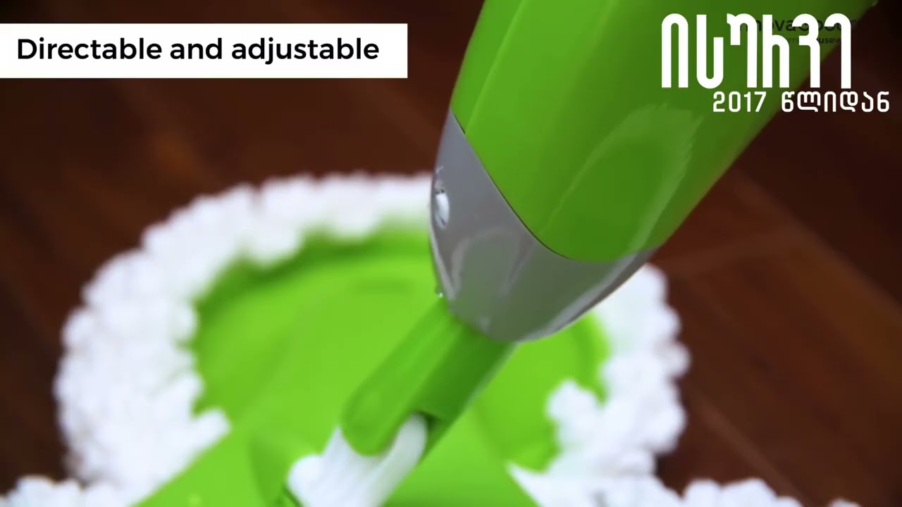 💥 isurve.ge 👉 იატაკის საწმენდი სამმაგი თავით და დასანამი მოწყობილობით Triple Mop