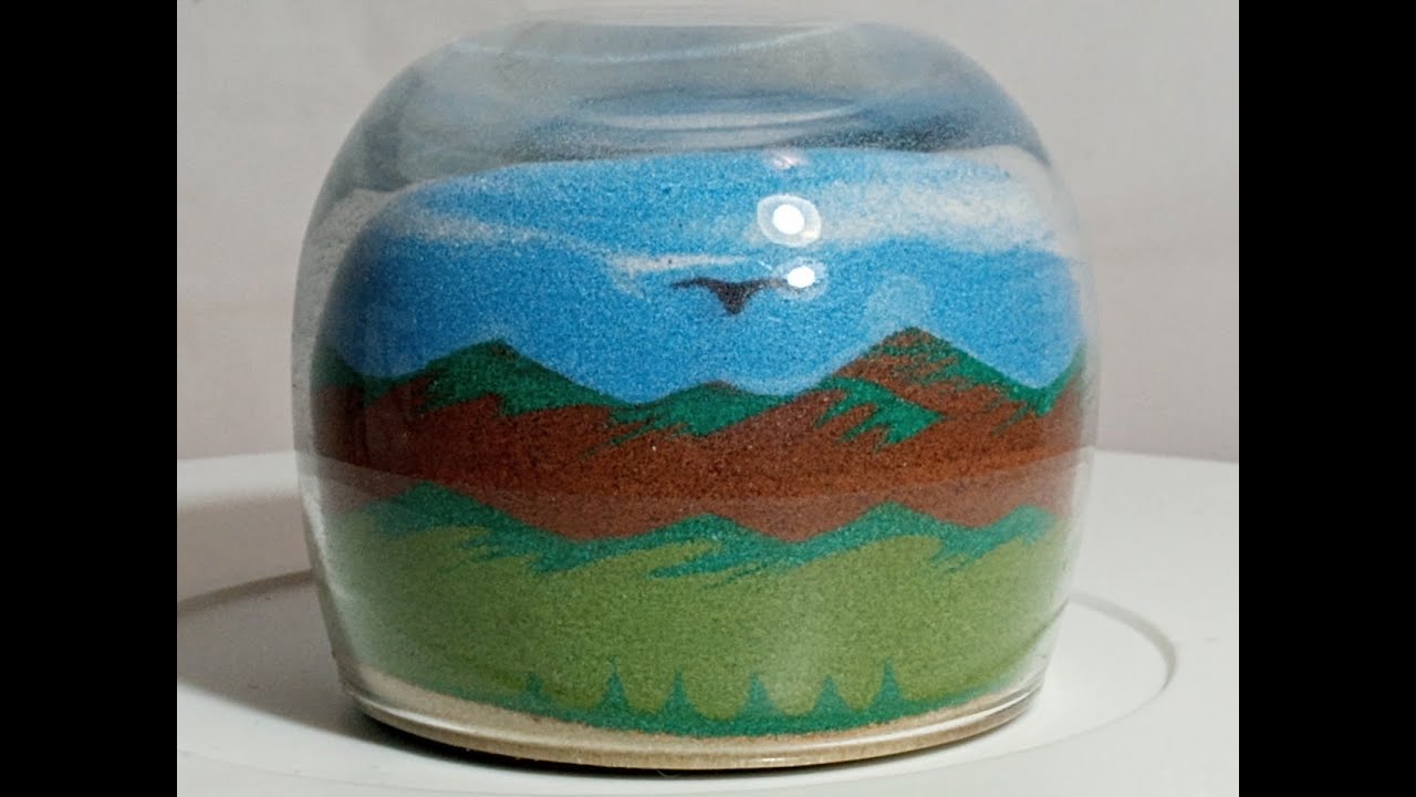 A169 Vintage Rainbow Way LTD USA Layered Sand Design Paperweight Mountains Desert