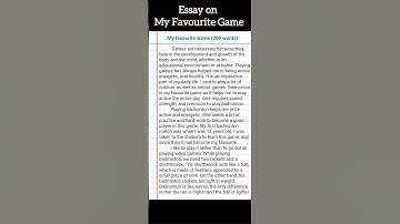 Essay on My Favourite Game | My Favourite Game essay in english | 150-200 words #myfavouritegame