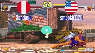 FT5 @sfiii3nr1: Sandox0 (PE) vs smooth1126 (US) [SF III 3rd Strike sfiii sf3 Fightcade] Aug 18