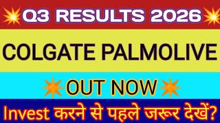 Colgate Q3 Results 2026 🔴 Colgate Results Today 🔴 Colgate Palmolive Share Latest News 🔴Colgate Share