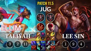 T1 Ellim Taliyah vs Lee Sin Jungle - KR Patch 11.5