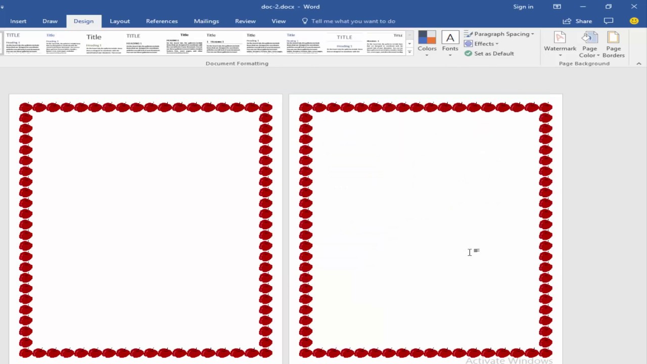 how to make custom page border in word