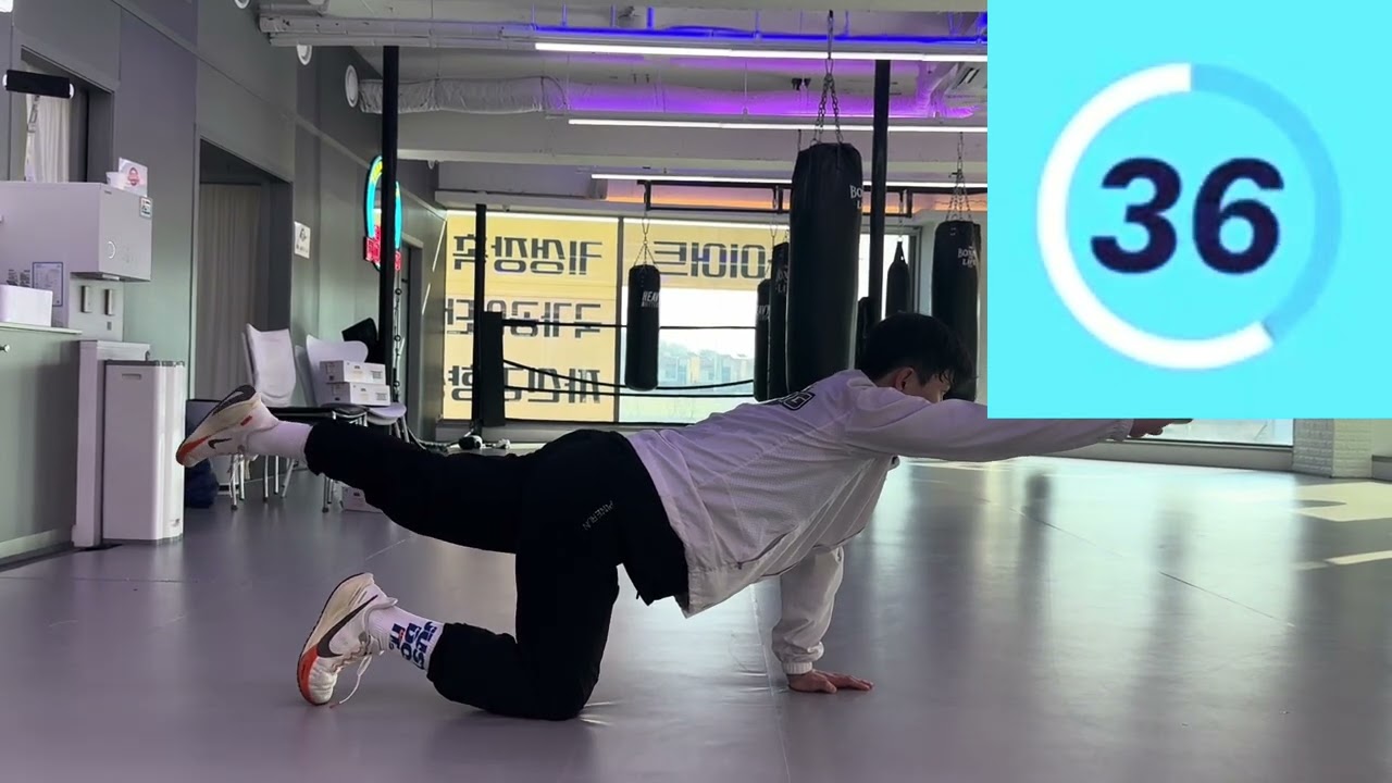 웜업 / 시작종O 나비 고관절 브릿지 버드독 바디 스쿼트 스트레이트 십자뛰기 하이니 점핑잭