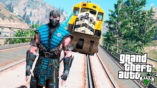 GTA 5 Моды: Саб-Зиро! - Саб-Зиро против Поезда! GTA 5 Моды: Саб-Зиро! - Саб-Зиро против Поезда!