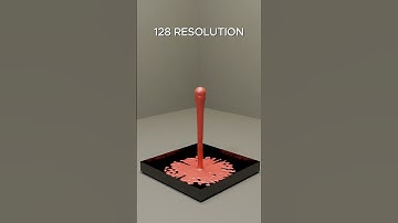 3D Liquid Simulation 32 vs 256 (reverse)#blender#blender3d #blender3danimation#fluidsimulation