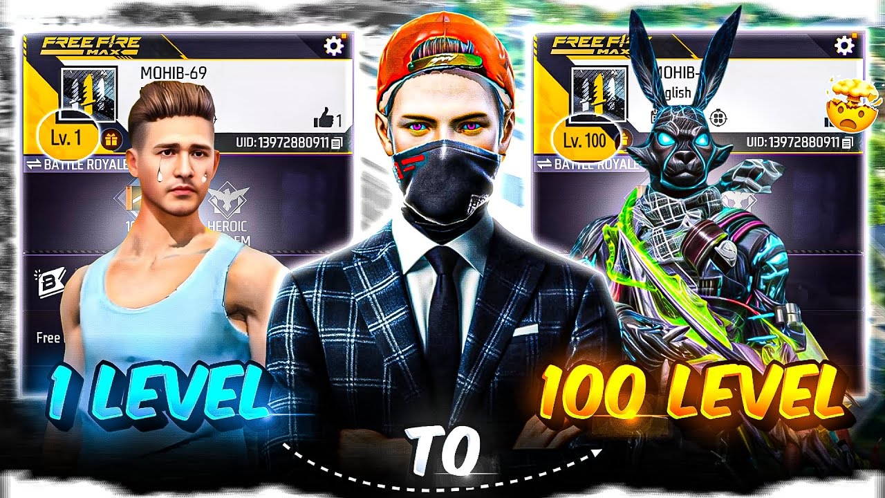 I Transform 1 LEVEL ID into 100 LEVEL😱 in 24 HOURS - FREE FIRE