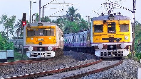 Back to Back Furious Speedy EMU Trains Crossing Huge Curve & Skip Quickly | Eastern Railways