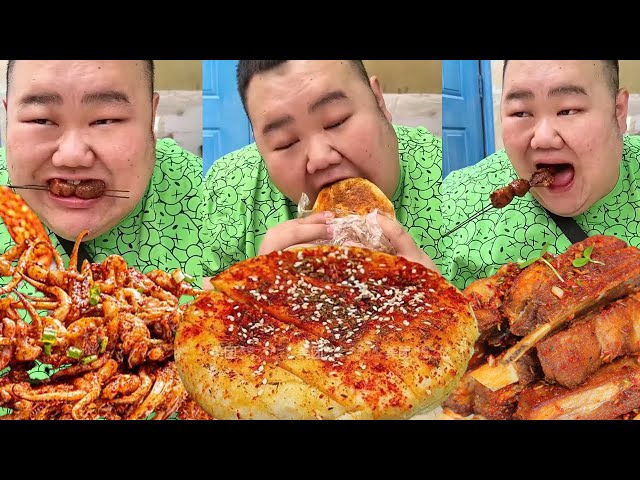 [Big Stomach King Challenge] Challenge to eat Lanzhou special barbecue! One breath ordered 100 skew class=