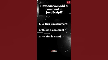 How to Add a Comment in JavaScript? | JS Quiz | #Short #Shorts #shortvideo #Javascriptquiz #quiz