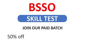 BSSO COMPUTER SKILL TEST