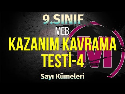 9.sınıf 2018-2019 MEB Kazanım Kavrama Test-4 | Sayı Kümeleri