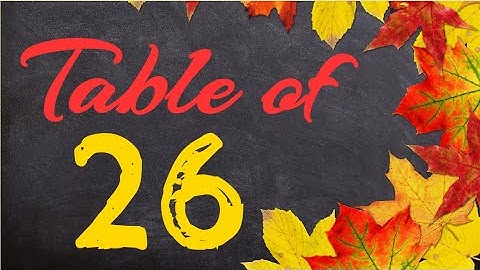 Learn Table of 26 | Learn Table of 26 with fun | Multiplication Table of 26 | Table of Twenty Six