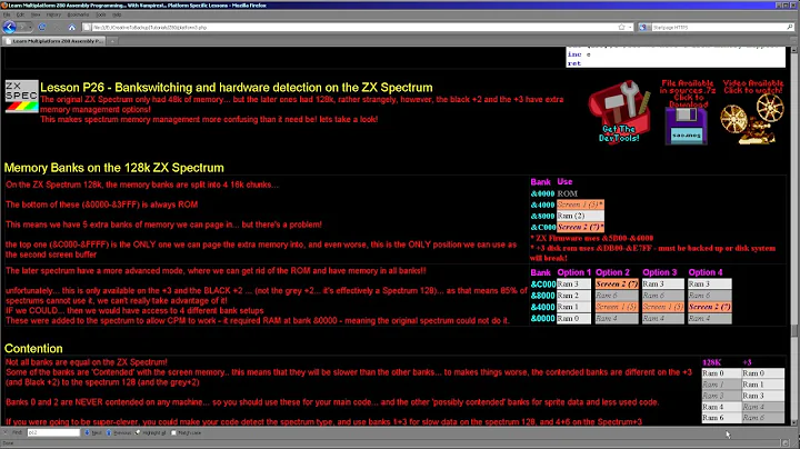 Learn Z80 Assembly - Lesson P26 - Bankswitching and hardware detection on the ZX Spectrum