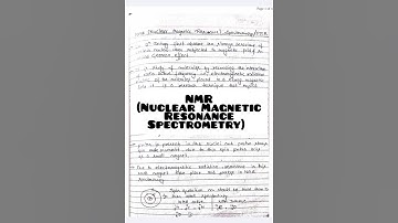 NMR(Nuclear Magnetic Resonance)spectrometry|PMR|#views #like #comment #subscribe #notes #nmr