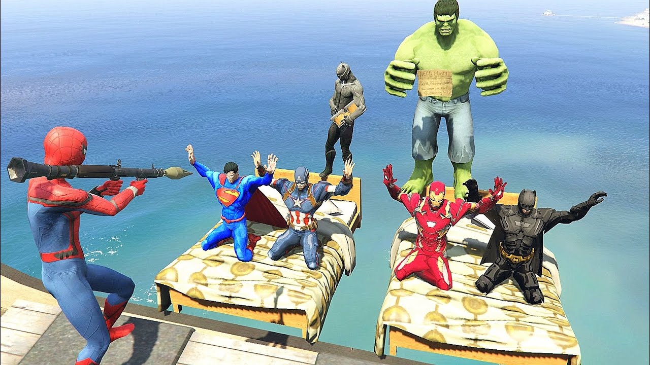 GTA 5 Crazy Ragdolls Red Spiderman VS SUPERHEROES (Euphoria Physics | Funny Moments) Gta 5 Gameplay