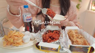 ENG)Korean vlog🔥Super spicy chicken of death🍜NCT Dream's Chenle Ramen & Seafood Tteokbokki🎵new hobby