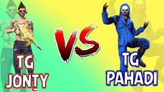 TG JONTY VS TG PAHADI - 1 VS 1 BEST MATCH - #JONTYGAMING - GARENA FREEFIRE BATTLEGROUND