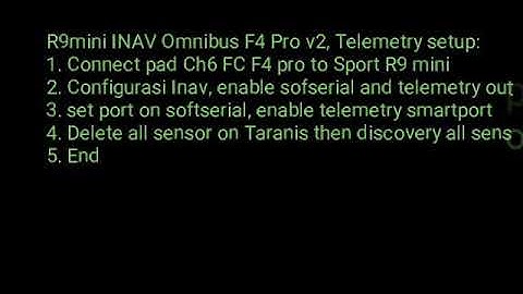 R9mini telemetry Inav omnibus F4 pro v2 setup