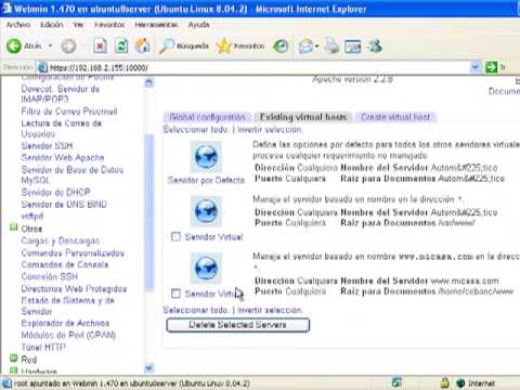 Se muestra como configurar servidores virtuales en Apache, mediante IP y mediante nombres de equipos.
