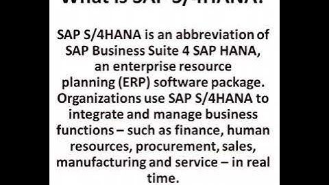 SAP S4 HANA