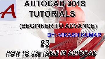 How to use table Command in AutoCad | AutoCad 2018 Tutorials In Hindi